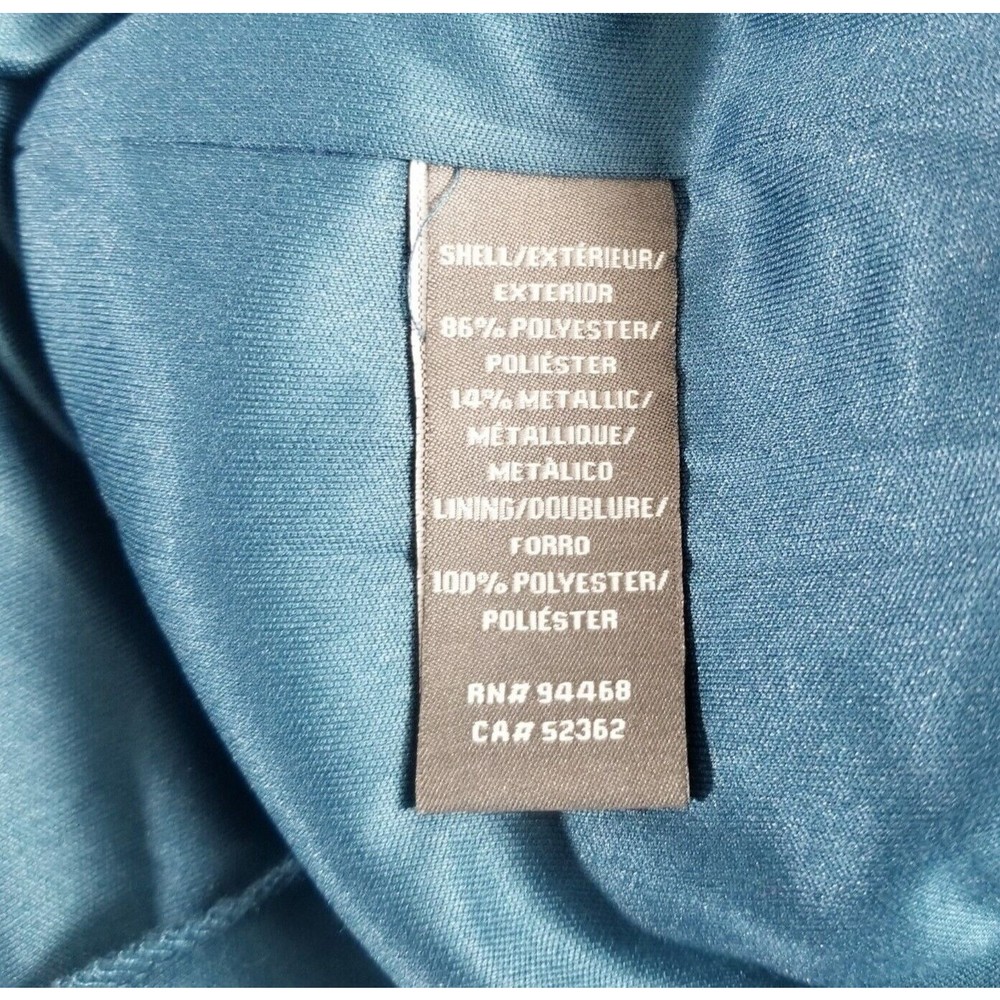 Vera Wang Brocade Dress Women Size 6 Dark Teal Green Metallic V-cut Back Lined - Picture 9 of 16